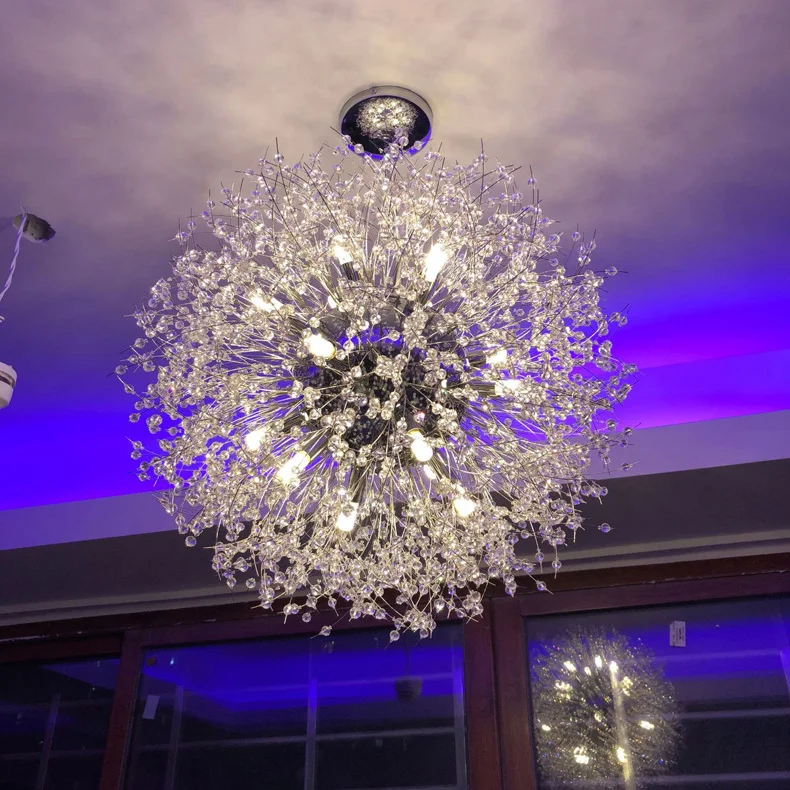 Светящаяся форма люстры Светодиодные светильники из нержавеющей стали