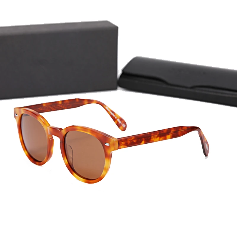 

Fashion Round Sunglasses Men Polarized Vintage Sun Glass Night Driving Eyeglass Yellow Amber Frame Anti UVA Anti UVB Eyewear