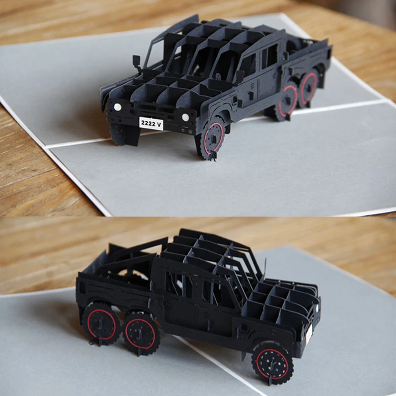 3D всплывающие для джипа автомобиля поздравительные открытки Рождество День рождения Валентина приглашение