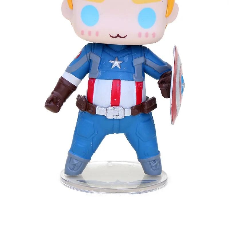 8-10 см Marvel игрушки фигура Мстителей Q версия супергероя Капитан Америка Зимний Солдат Фигурки Человека-паука Коллекционная модель