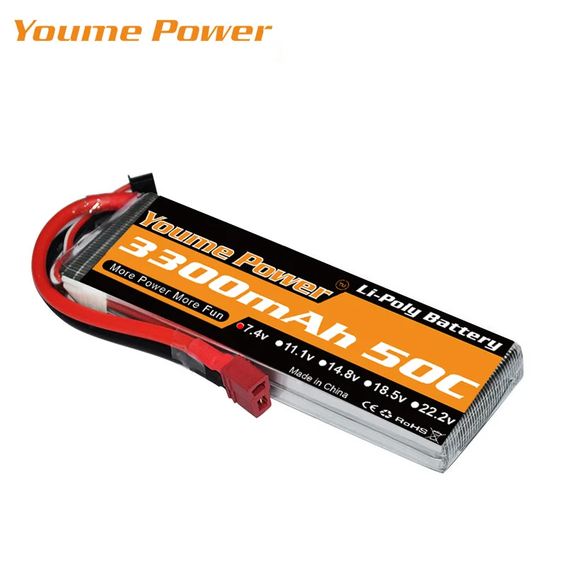 YOUME Lipo Battery T DEAN TRX 2S 7 4 V 3300mah 50C XT60 Дрон AKKU для радиоуправляемого автомобиля Модель