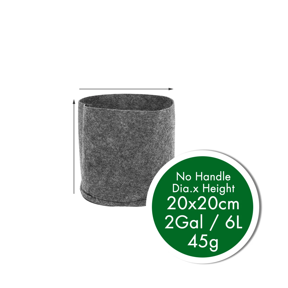 2gallon 20x20 Нетканый Войлок 1-30 галлонов ткань для выращивания сумки дышащие горшки для цветов корень мешок контейнер завод умные горшки с ручками сад Су - Цвет: 2gallon 20x20