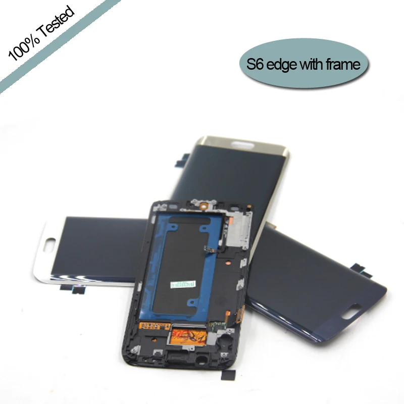 Высокая Экран S6 край ЖК-дисплей с рамкой для Samsung Galaxy Edge g925 G925F SM-G925F Дисплей