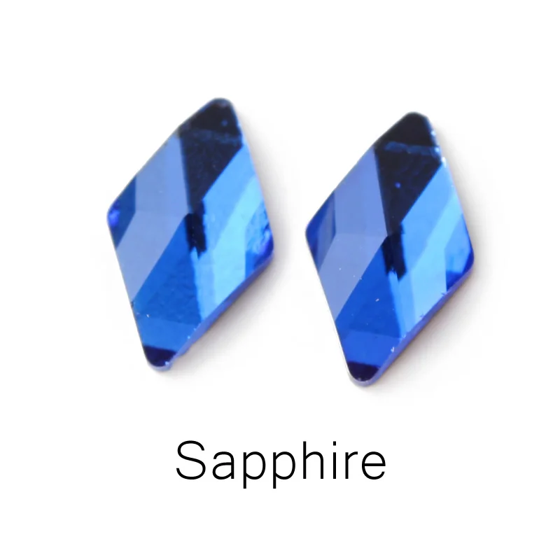 Sapphire Новая распродажа, корейская мода, комплект 3D ногтей Стразы ромб 6X10 мм Flatback хрустальные камни, ручная работа, для художественного оформления ногтей - Цвет: Sapphire