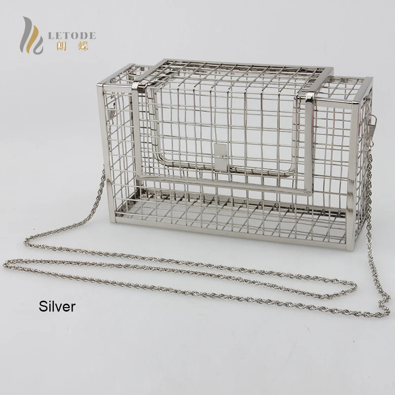 Винтажная стильная женская сумка металлическая мини-сумка через плечо с лямкой