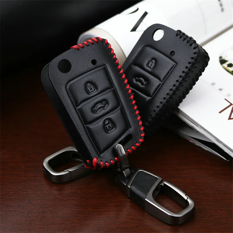 Чехол для автомобильного ключа из натуральной кожи Seat Leon 2 Fr Cupra 5f Mk3 Ibiza Altea Toledo