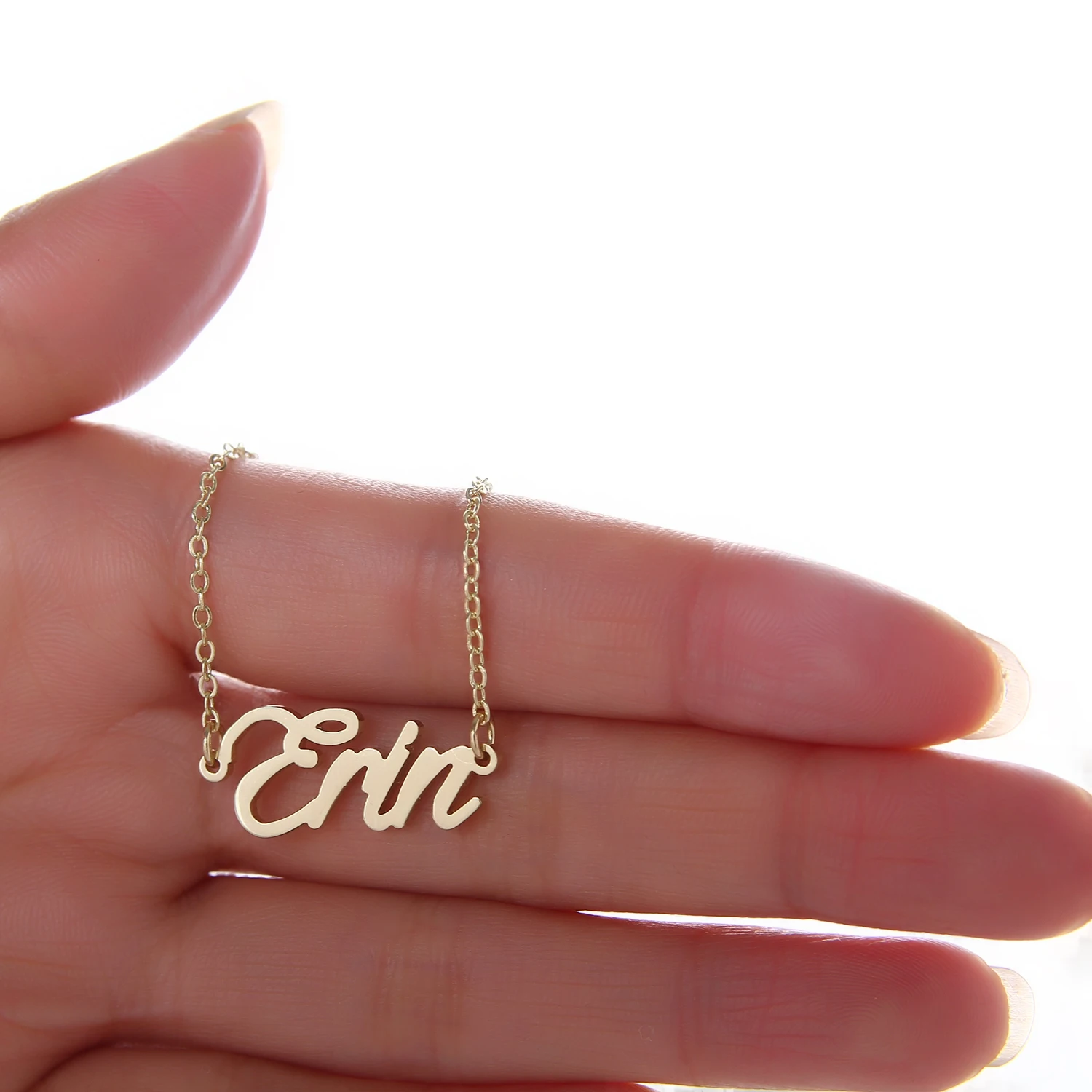 Модное ожерелье из нержавеющей стали + браслет набор &quotErin&quot с надписью Золотое