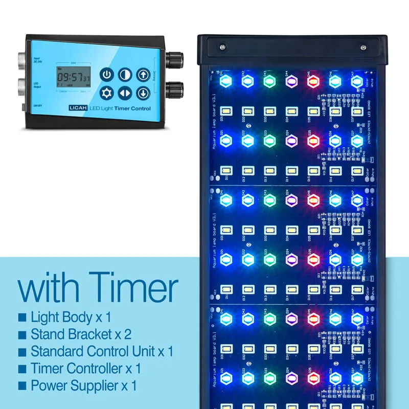 with Timer control LICAH морской аквариумный светодиодный фонарь STD-2000 - Цвет: with Timer control