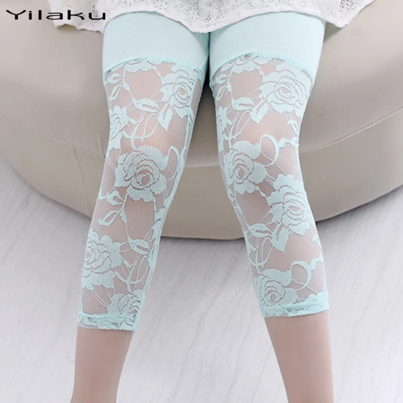 Новинка Детские леггинсы ярких цветов Летние детские штаны Леггинсы с цветочным