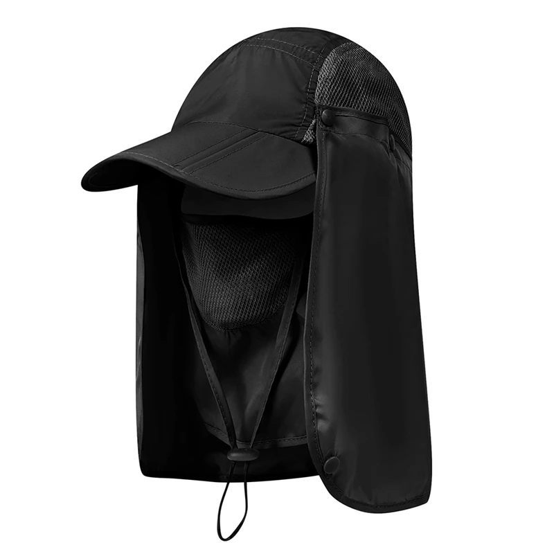 9Colors Unisex Casual Windbreak Hat UV Protection Face Neck Flap Man Full Cover Sunscreen Cap Sunhat | Аксессуары для одежды