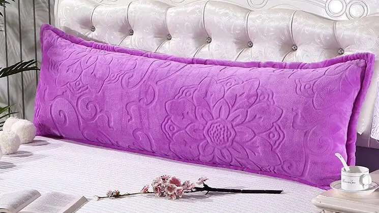 Purple Фланелевая наволочка с резьбой, 320 г, 120 см, 150 см, 180 см, длинная наволочка, красный, синий, двойная, цельная,#432 - Цвет: Purple