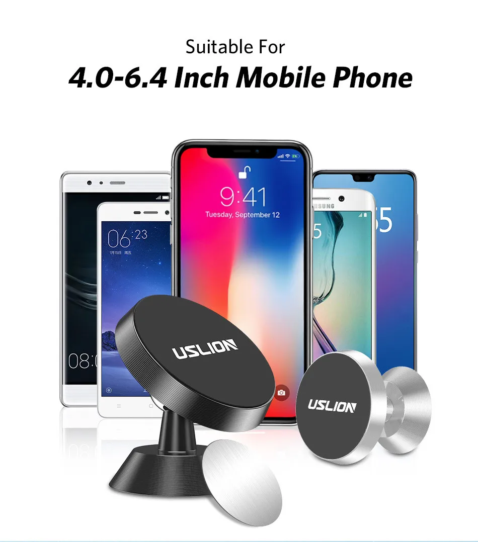 Магнитный автомобильный держатель для телефона USLION для iPhone XS X samsung, магнитный автомобильный держатель для телефона в автомобиле, держатель для мобильного телефона, подставка