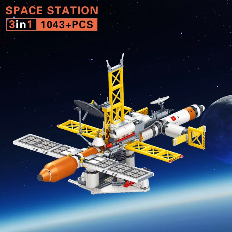 DZ-LX-132 1043+ шт авиационные блоки внешний космический корабль спутниковая модель строительные блоки DIY Кирпичи Блоки строительные игрушки для детей - Цвет: DZ-LX-132
