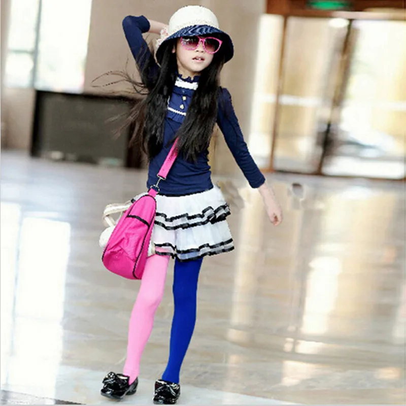 Модные бархатные колготки для девочек на весну осень и лето тонкие леггинсы с