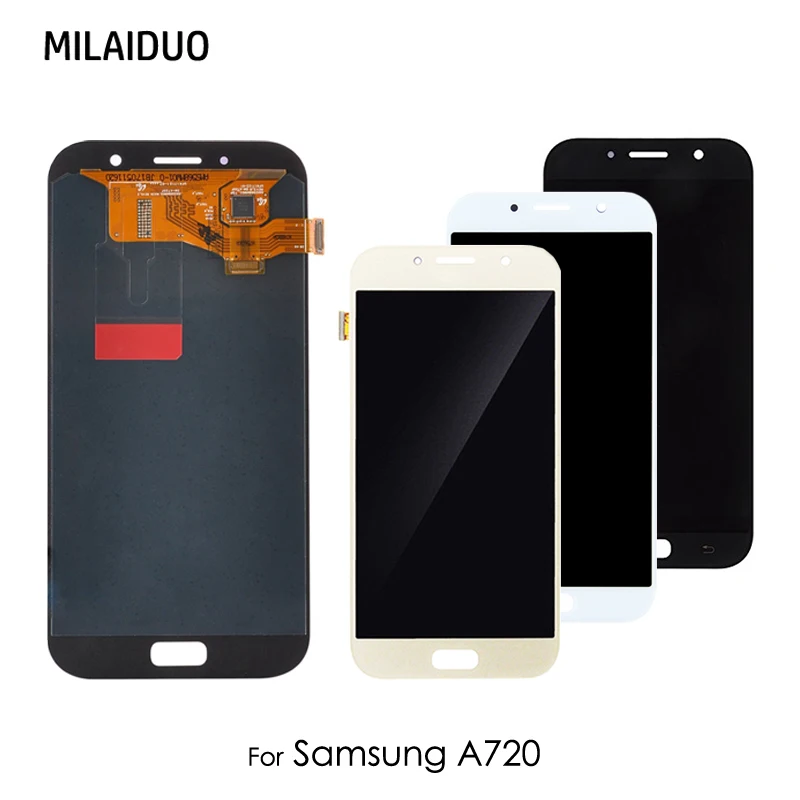 AMOLED/TFT для Samsung Galaxy A7 A720 sm-a720f A720M A720Y/DS ЖК-дисплей сенсорный экран сборка Регулируемая яркость