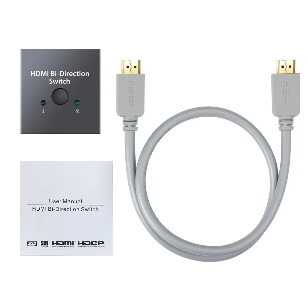 PROZOR 2 портовый двухнаправленный HDMI совместимый коммутатор в 1 выход 4K 3D тип
