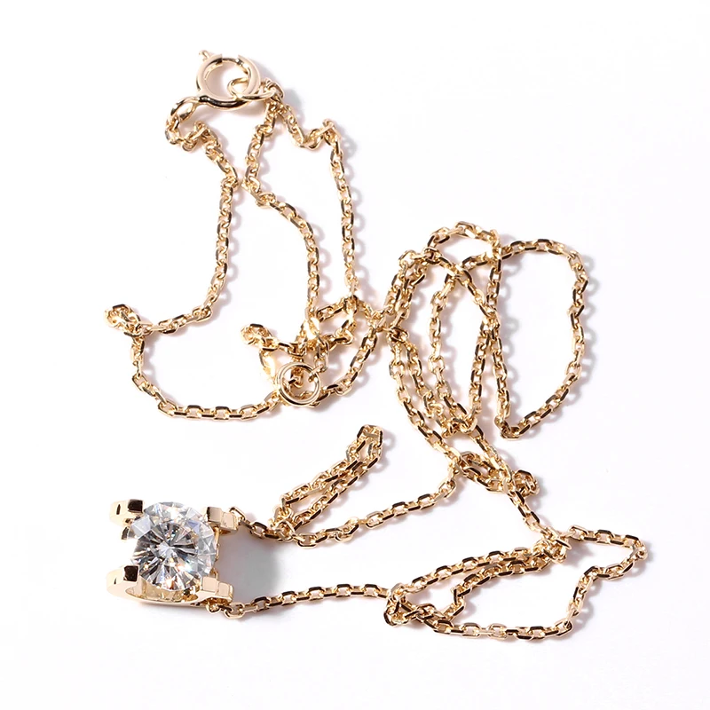Ожерелье DovEggs из желтого золота 585 к 1 карат 6 5 мм|gold diamond pendant|diamond pendant goldpendant gold |