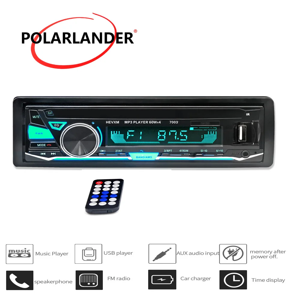 Магнитола с Bluetooth Автомобильный MP3-плеер радио 1 Din стерео аудио плеер 7003 дюймов |