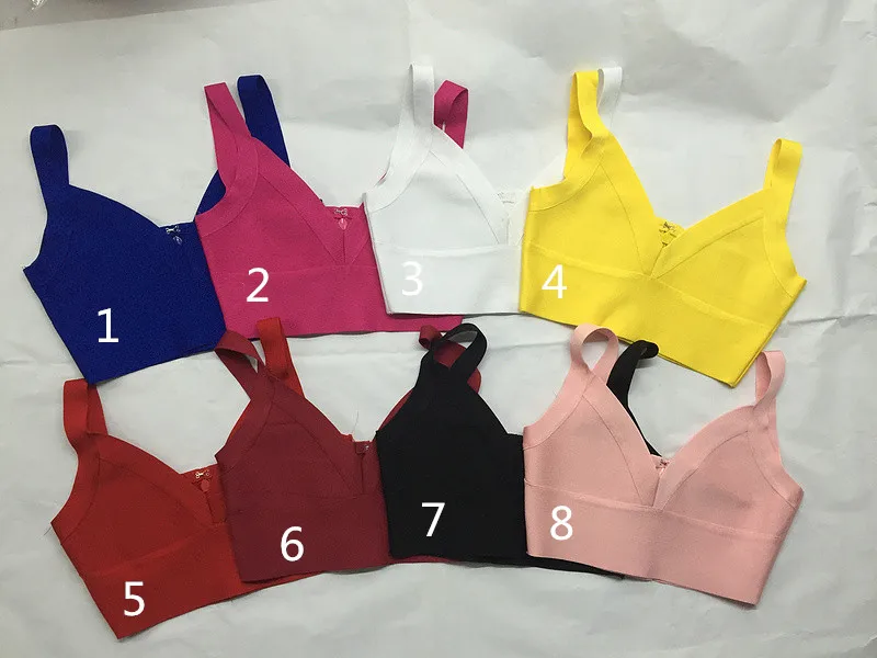 8 ярких цветов женские бандажные топы Короткие Сексуальные облегающие высокого
