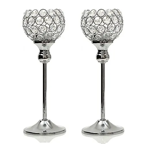 2pcs 30cm Silver Хрустальный подсвечники для чайника металлические подсвечники с форой цветов стенд свадебное украшение для стола украшение на Хэллоуин, Рождество - Цвет: 2pcs 30cm Silver