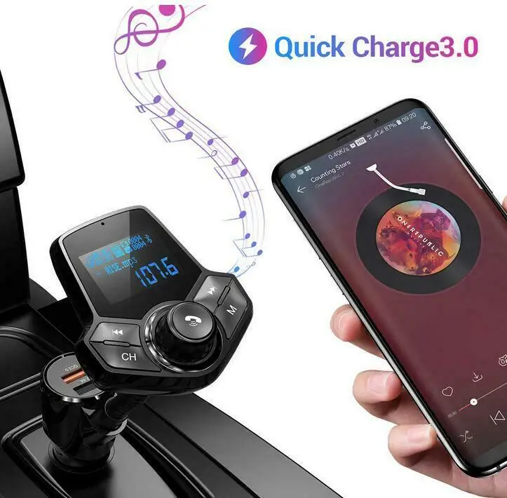 Bluetooth FM трансмиттер автомобильный комплект MP3 музыкальный плеер USB модулятор