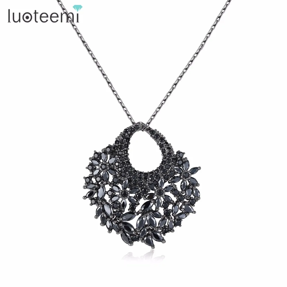 

LUOTEEMI High Quality Pendant Necklace Black Gold Color Fashion Vogue Ethnic Neckalces For Women Girl Party Prom Anniversary