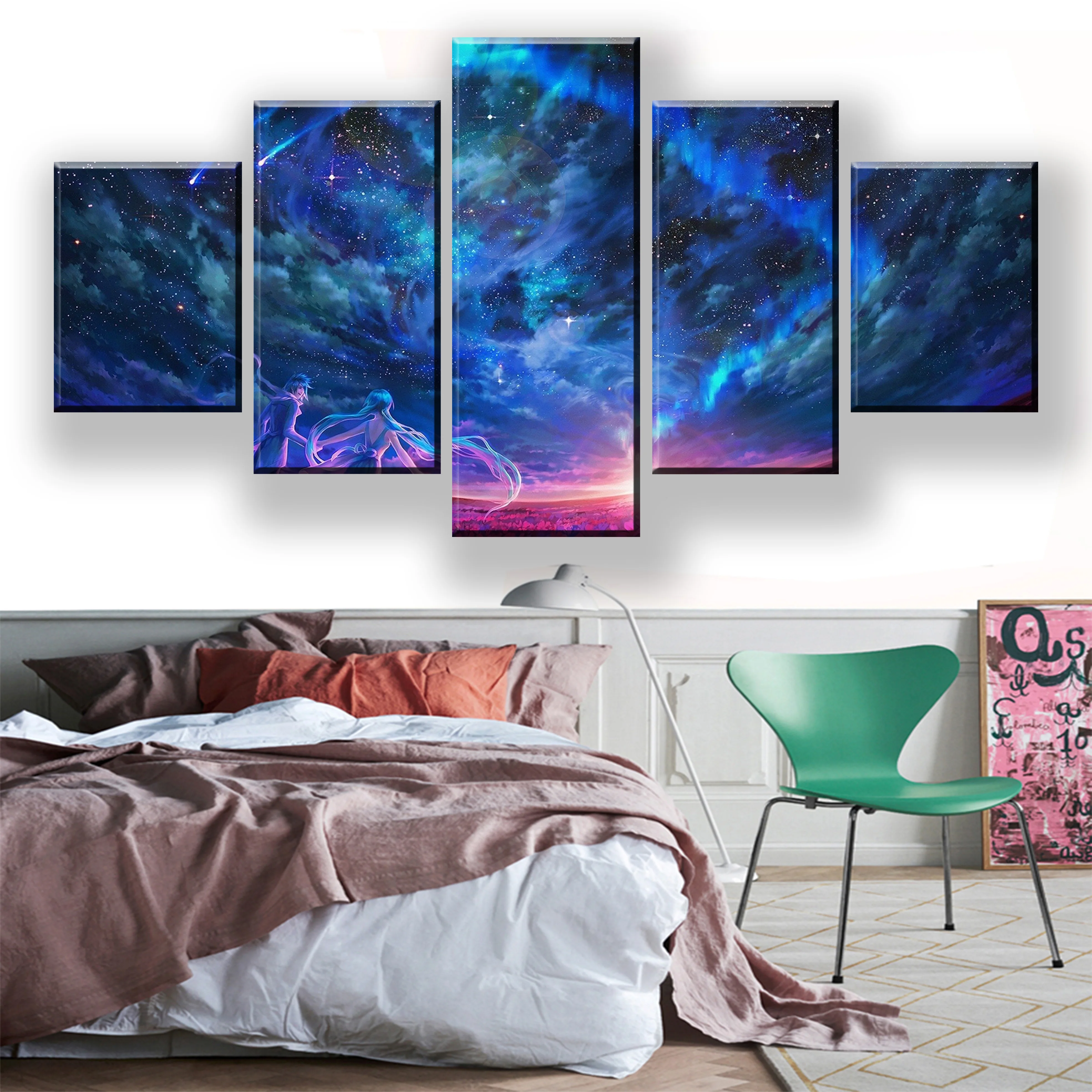 

HD Print 5 Piece Abstract Canvas Art Poster Color Sky Cartoon Paintings On Canvas Wall Art For Home Decorations Decor Framework