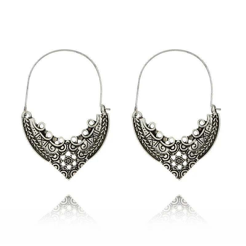 Новые ретро серьги пирсинг резные Богемия народном стиле в Европе|retro style|earrings