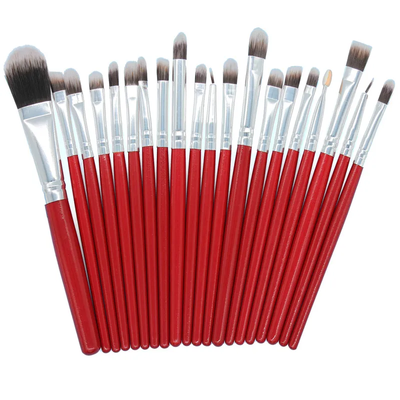 Набор профессиональных кистей для макияжа с деревянной ручкой 20 шт./лот тени век