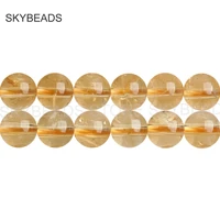 good quality aaa natural citrine crystal and gemstone round 6mm 7mm beads for fashion women necklace bracelet jewelry making