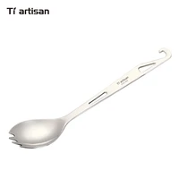 titanium 304 stainless steel fork spoon multi function bottle opener outdoor tableware household spoon