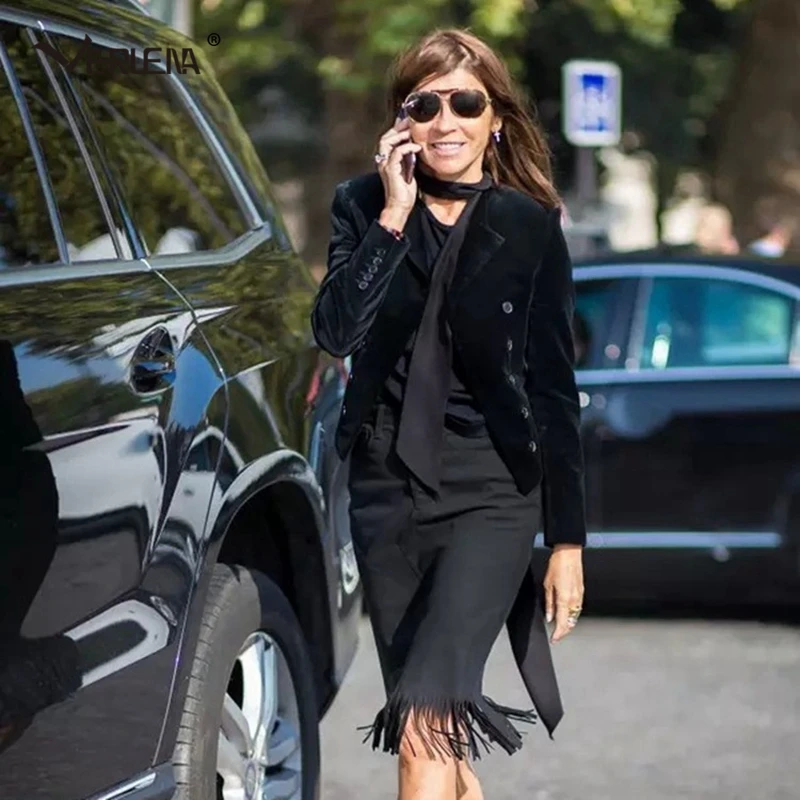 Женский шарф Verlena винтажный уличный длинный черный |