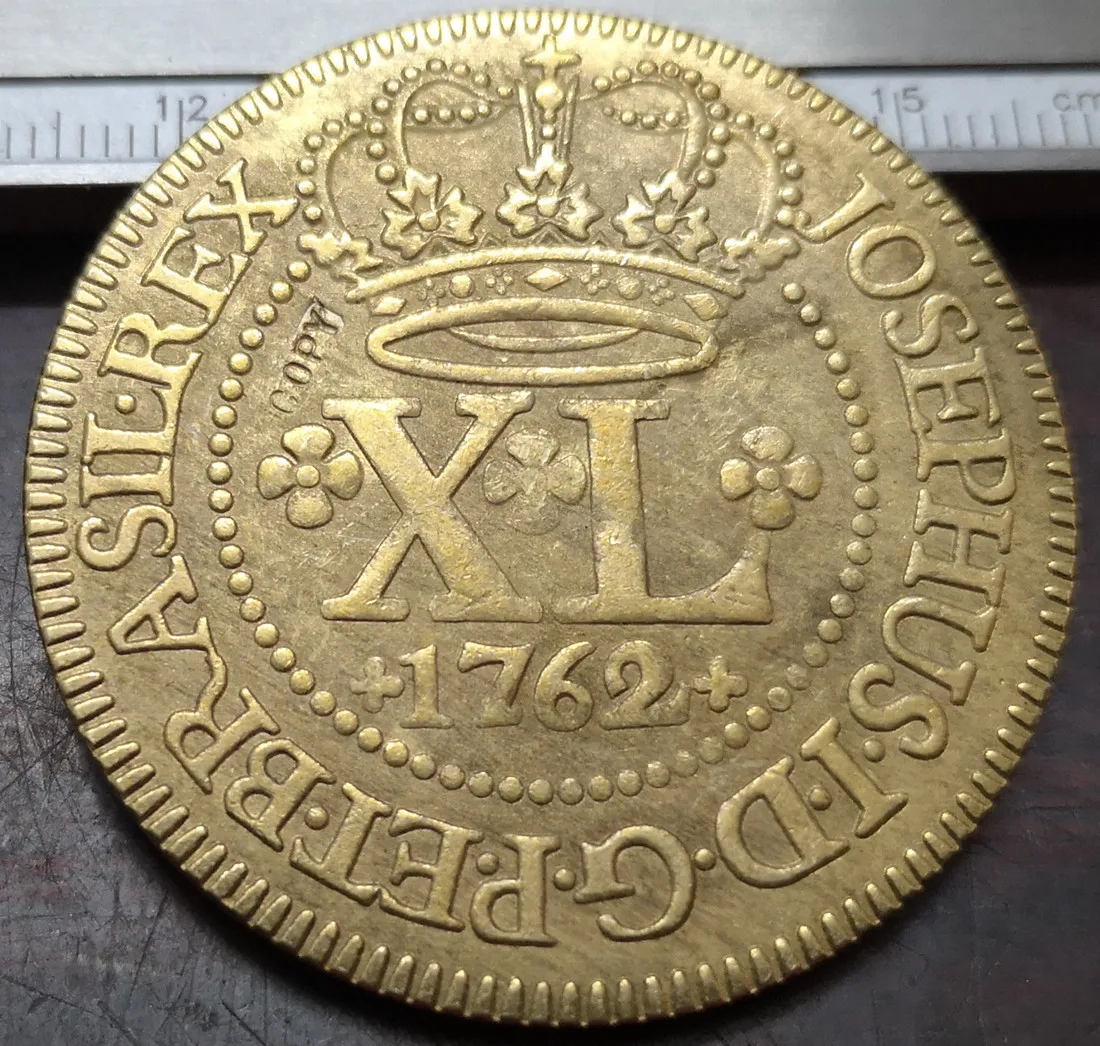 1762 Бразилия 40 Reis Jose I Bahia монета медная КОПИЯ мм|Безвалютные монеты| |