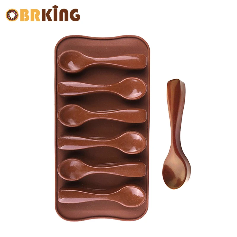 OBRKING 6 отверстий силиконовая ложка формы для пищевых тортов декоративное мыло