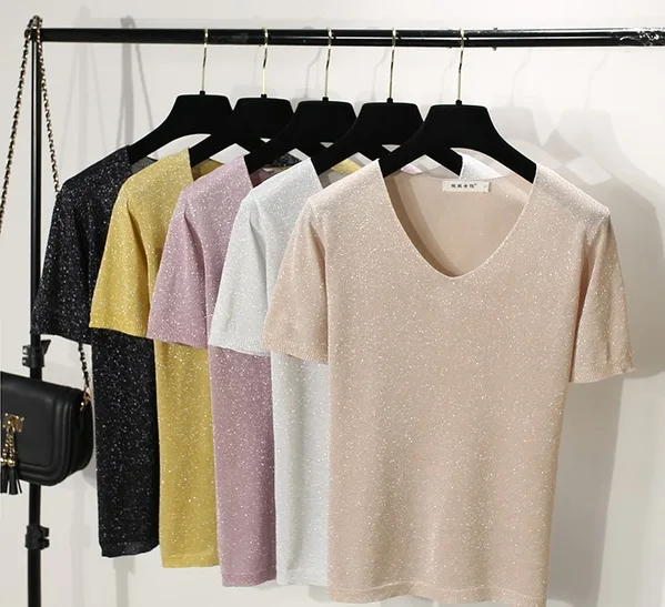 Женская свободная футболка с коротким рукавом Модная трикотажная Новинка лета