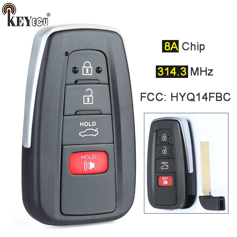 KEYECU 314 3 МГц 8A чип 231451 0351 HYQ14FBC ЗАМЕНА Smart + 1 4 кнопки приближения дистанционный ключ