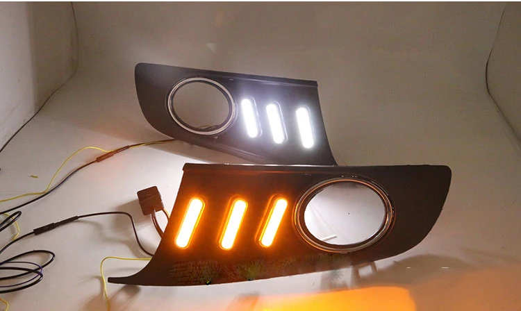 Osmrk led drl Дневной ходовой светильник для Volkswagen Touran 2011- с динамическим движущимся желтым поворотником и синим ночным светильник
