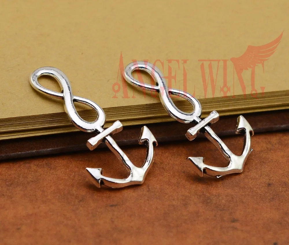 

15pcs/lot--21x41mm, Antique silver plated Anchor infinity charms ,DIY supplies, Jewelry accessories