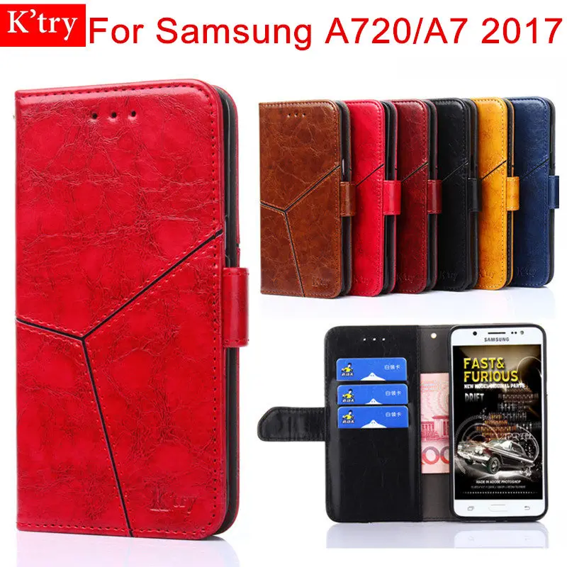 Чехол-книжка с бумажником для samsung Galaxy A7 2017 кожаный чехол сумка телефона A720 в