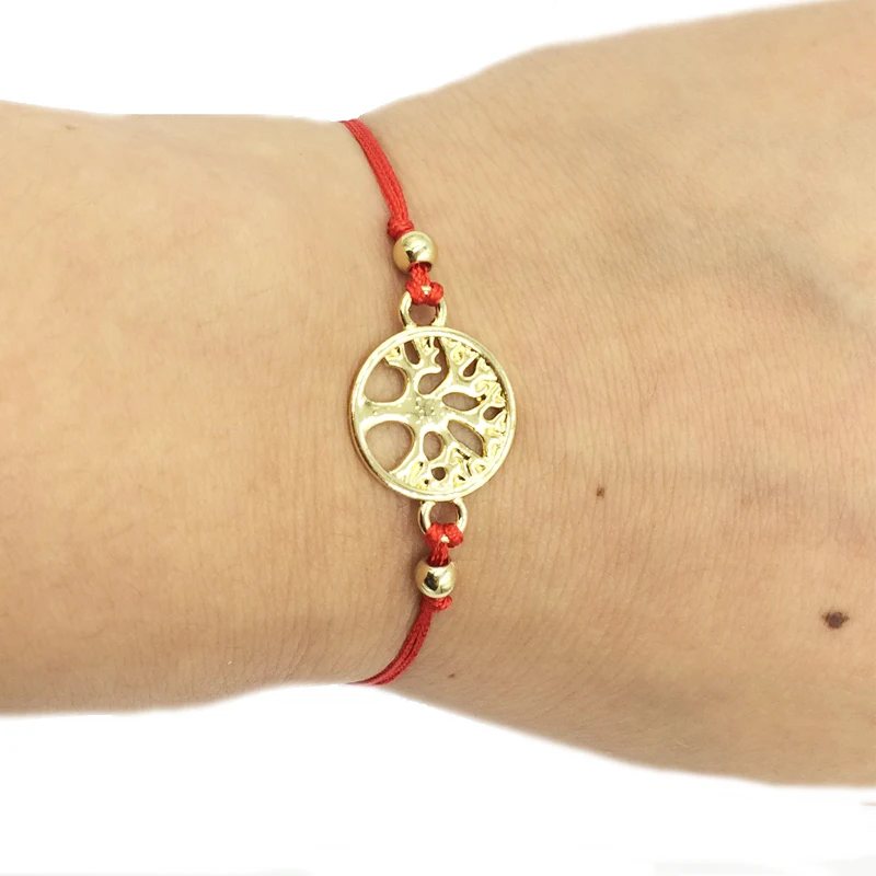 

HanJing 2019 new arrival good quality charm love friendship red rope bracelet for woman latest gold tree of life bracelet femme