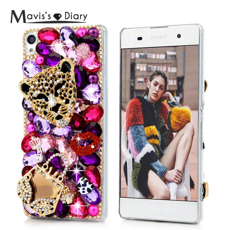 3D ручной работы Блеск Алмазный чехол для Sony Xperia XA Bling Украшенные стразами | Отзывы и видеообзор -32826318925