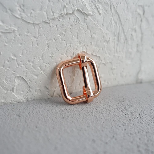 Rose Gold 15 мм Металл не сварное покрытие валик регулировочные пряжки для рюкзаков ремни обувь сумки кошачий собачий ошейник DIY аксессуары LXK15M - Цвет: Rose Gold