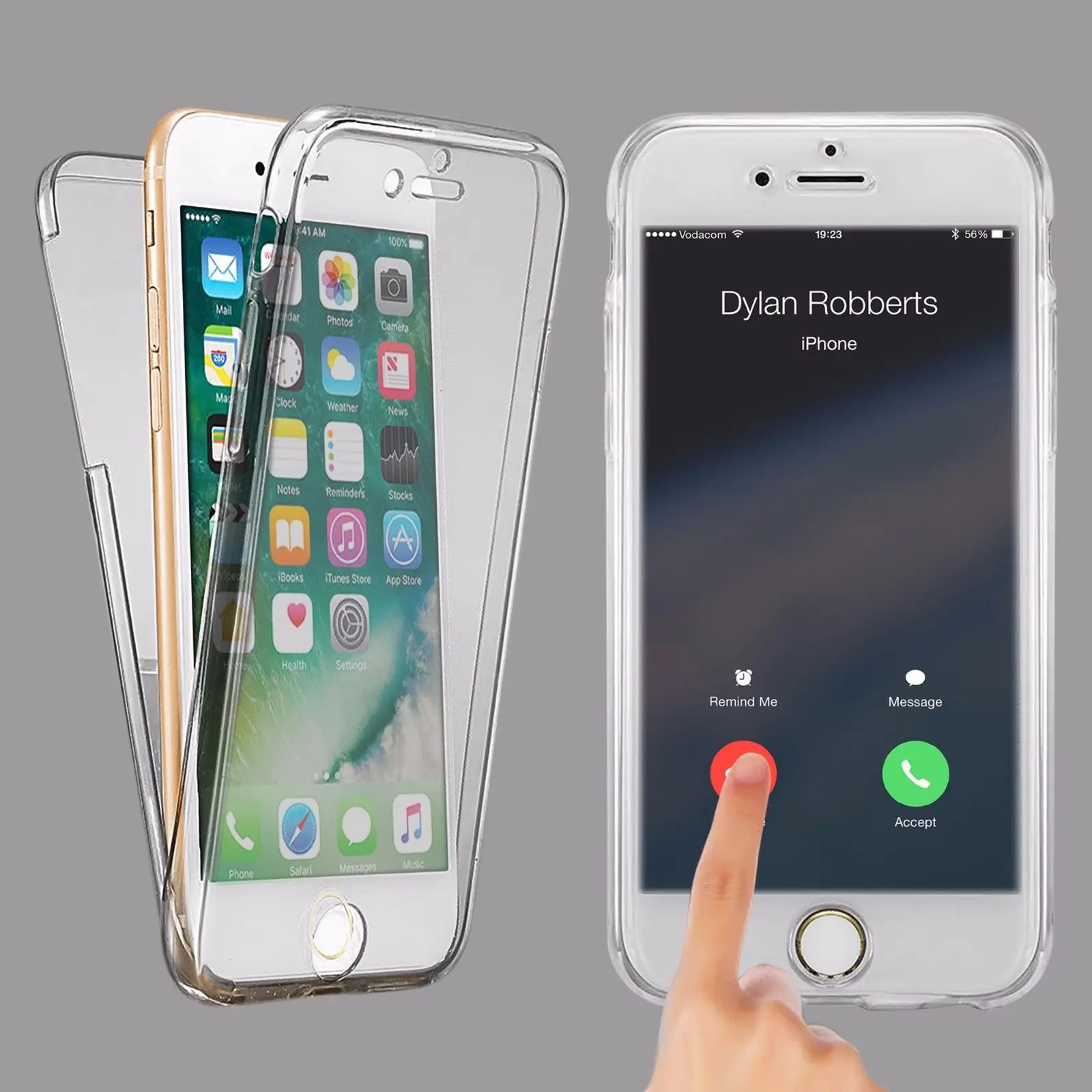 Мягкий чехол для X Iphone 6 6s 7 8 Plus противоударный 360 Полный протектор Передняя Задняя