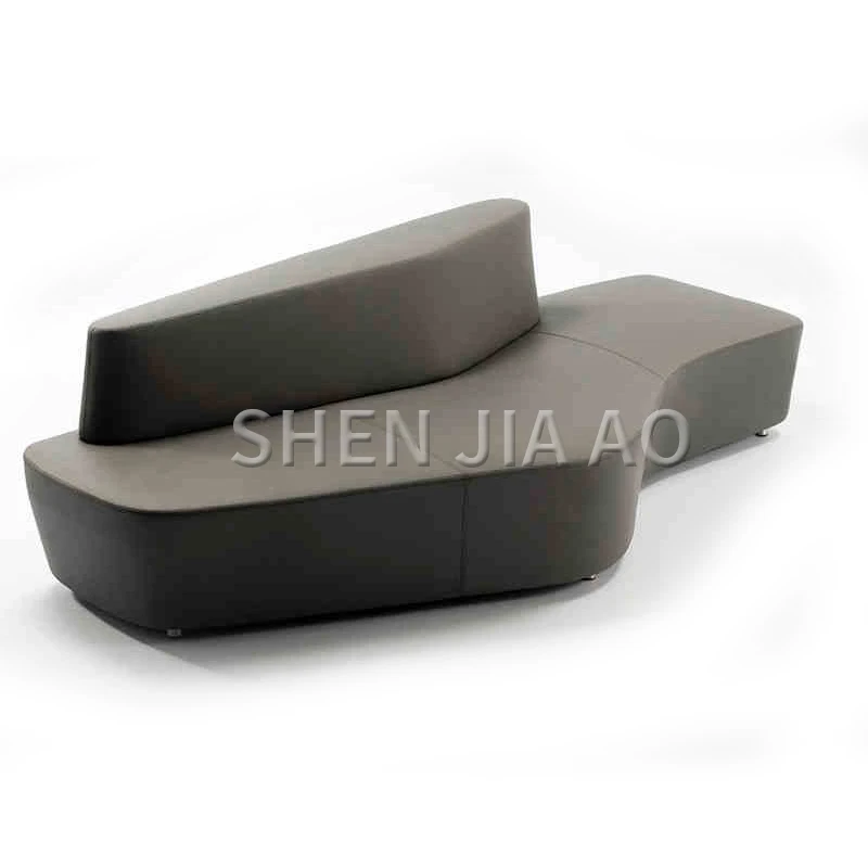 

Nordic Style Personality Creative Sofa Three People Simple Line Sofa Beauty Salon Hall Fashion Curved Leather Art Sofa 1PC