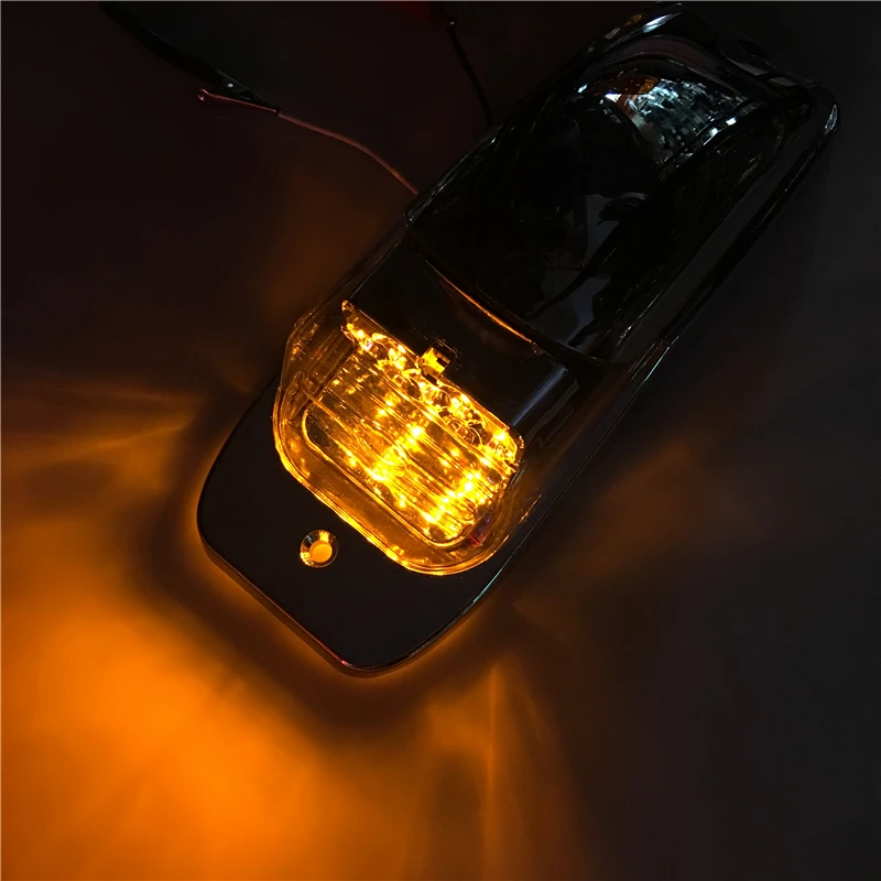 KEYECU 1x 7Led Янтарная линза светодиодная крыша Топ кабина маркер свет хром для Kenworth