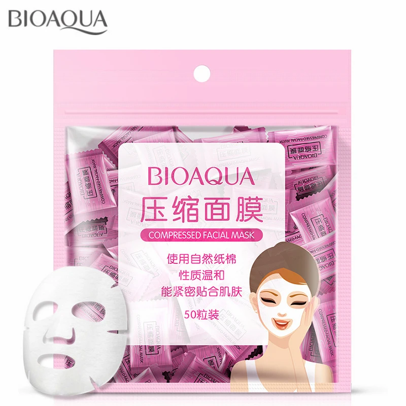 Маска для лица Bioaqua 50/100 шт. из натурального нетканого материала компрессионная