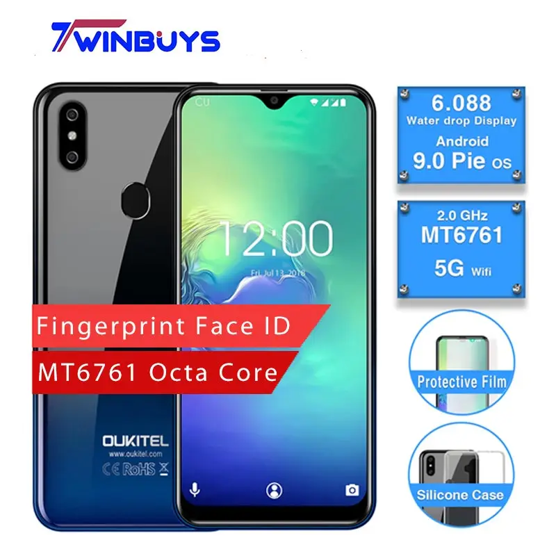 OUKITEL C15 Pro Android 9 0 мобильный телефон MT6761 отпечатков пальцев Face ID 4G LTE смартфон 2 4G/5G Wi