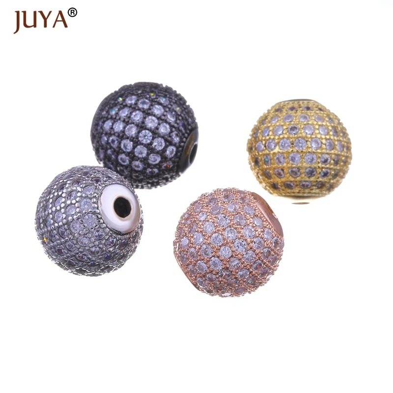 

10pcs wholesale beads findings 6mm 8mm 10mm 12mm copper zircon round ball beads for jewelry making