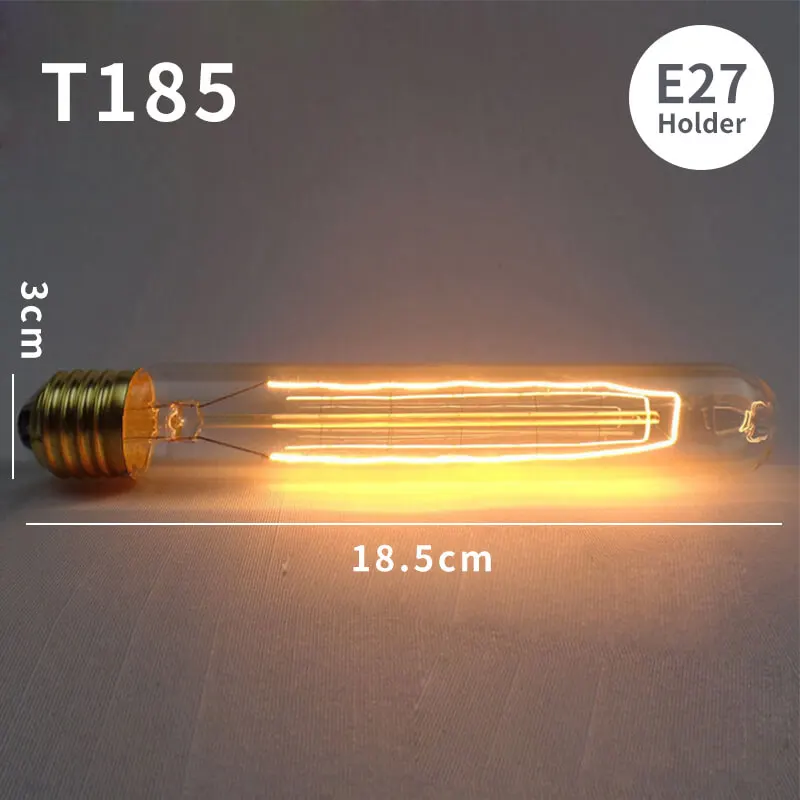 EL ретро Edison LED светильник лампочка E27 E14 40W 220V ST64 C35 G80 G95 T45 T30 T185 T10 A19 ST64 ампулы лампы Винтаж ламп Эдисона - Цвет: Filament T185