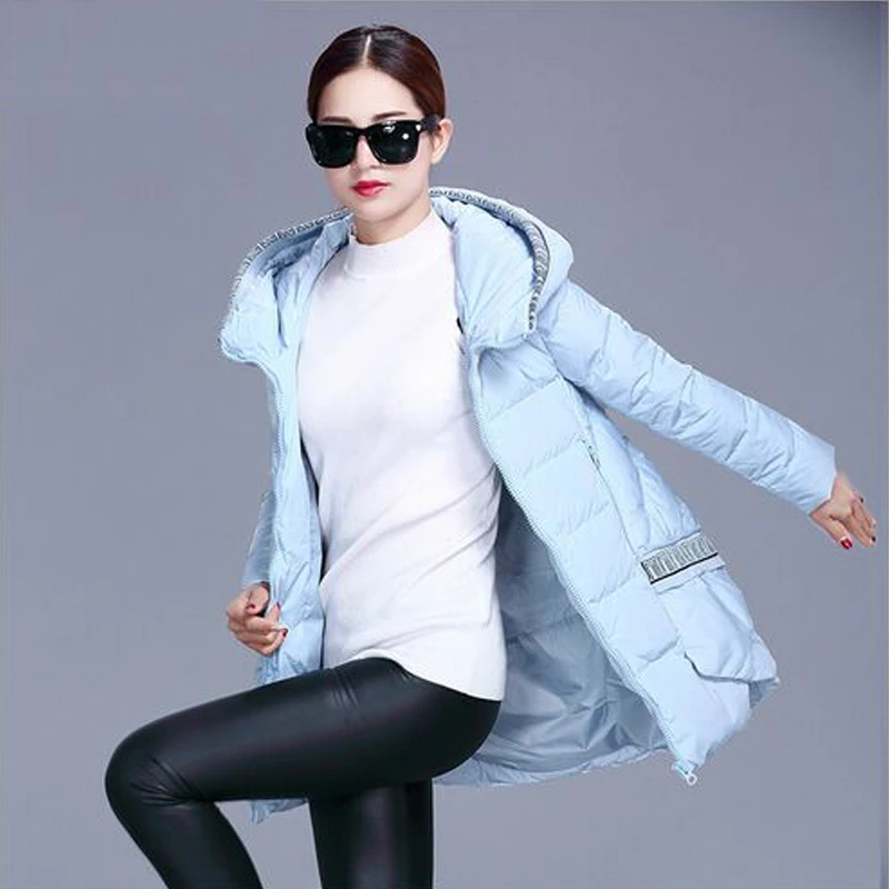 Высокое качество зимняя куртка Для женщин 2018 Новый Модное зимнее пальто 90% белый